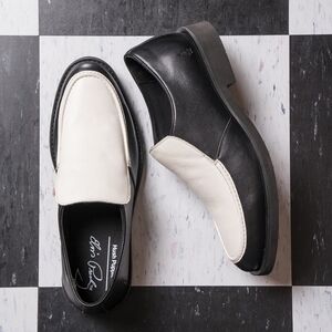 Hush Puppies x Elvis Men's Black and White Slip on Oxord Loafers